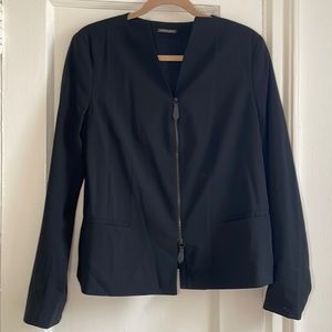annette görtz | Black Zippered Suit Jacket | size 40 EU / US L